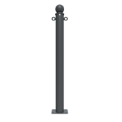 Ornamental bollard | Series 474B | � 76 mm | stationary, to be fixed by plugswith base plate 100 x 150 mm | without lock | with 2 eyelets